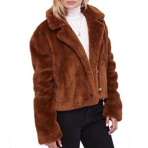 Free People brown teddy bear jacket